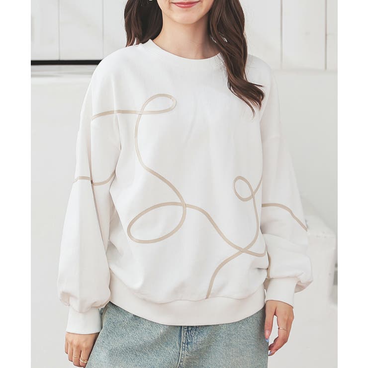 アイボリー | トップス スウェット 長袖 | Honeys