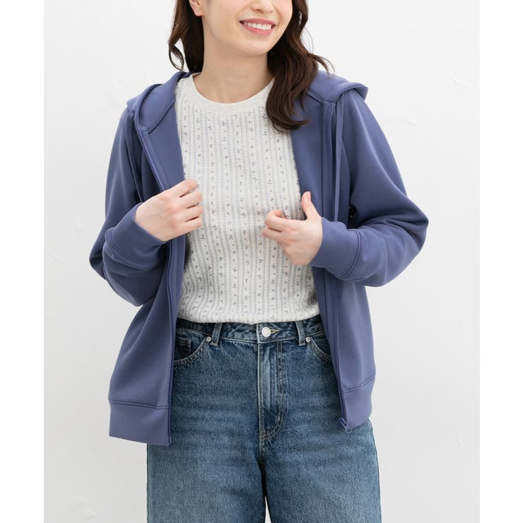 ブルー | トップス パーカー ジップパーカー | Honeys