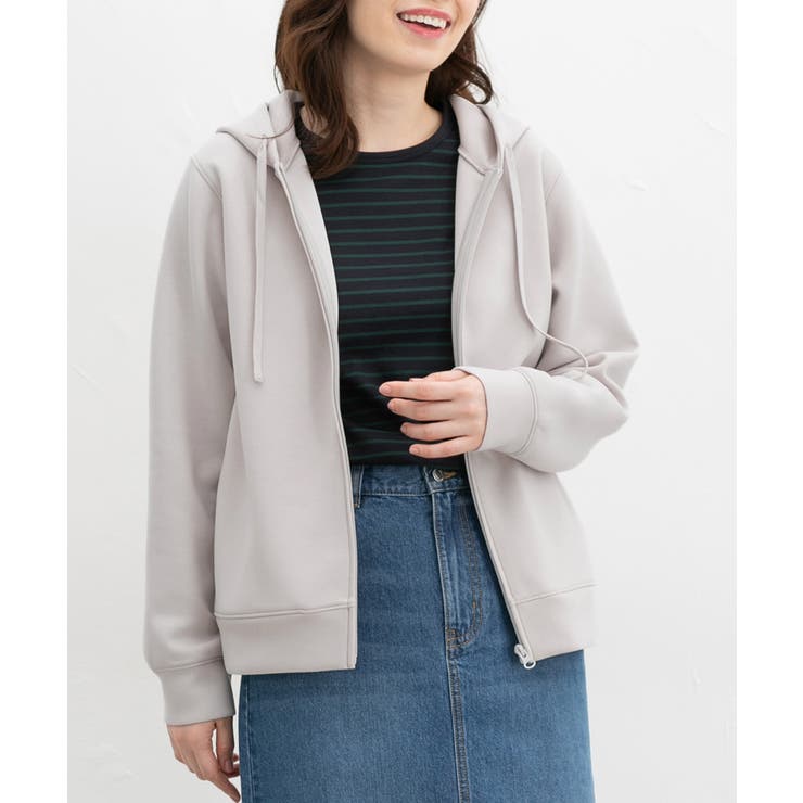 グレージュ | トップス パーカー ジップパーカー | Honeys