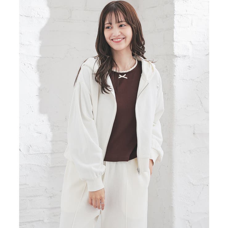 アイボリー | トップス パーカー ジップパーカー | Honeys