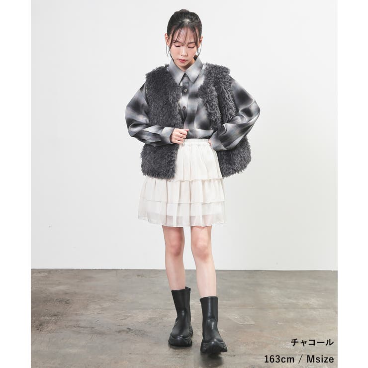 アウター ベスト ボア | Honeys | 詳細画像3 