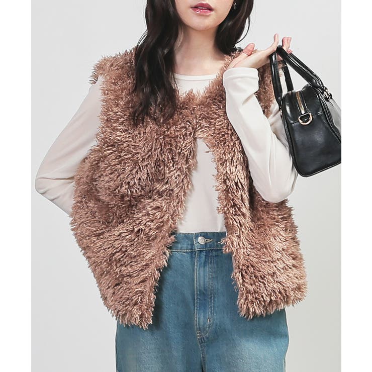 モカ | アウター ベスト ボア | Honeys