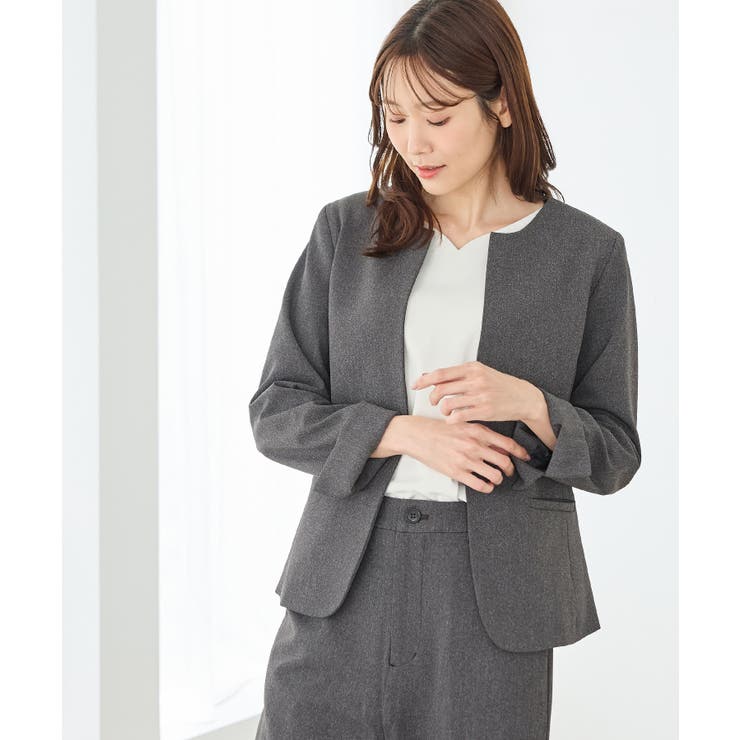 アウター ジャケット カラーレスジャケット | Honeys | 詳細画像9 