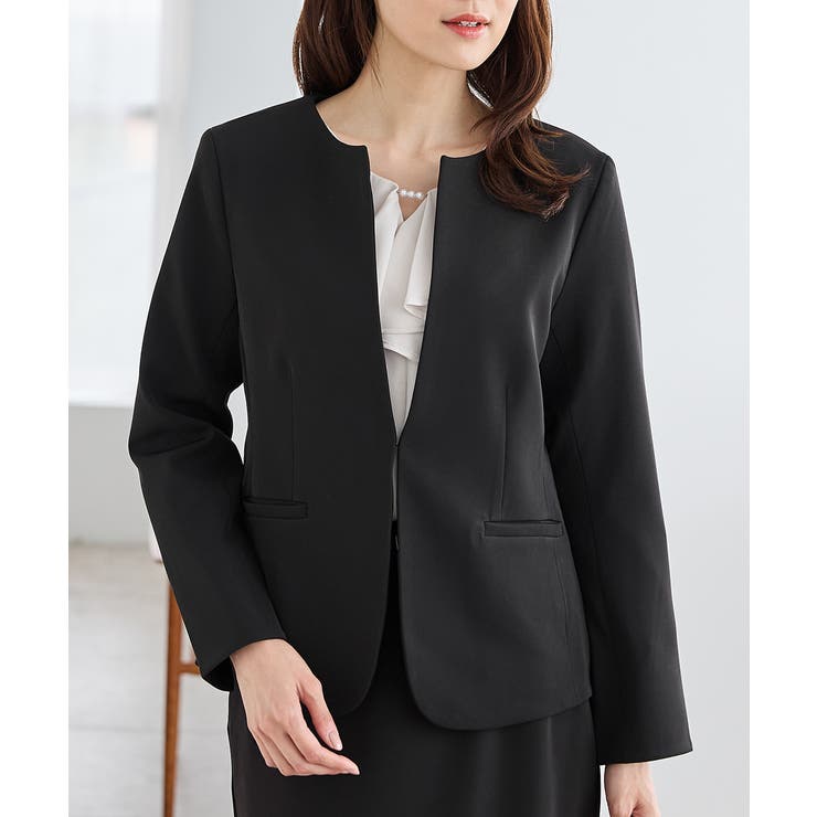 ブラック | アウター ジャケット カラーレスジャケット | Honeys