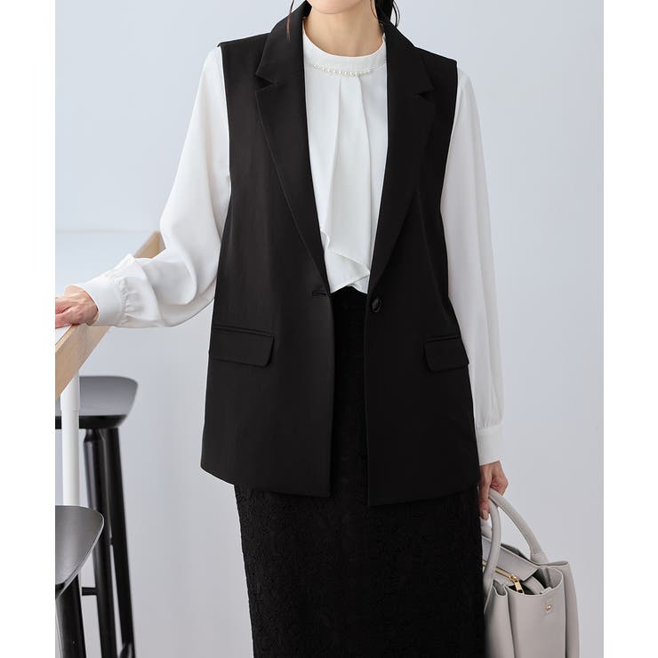 ブラック | アウター ジレ セットアップ | Honeys