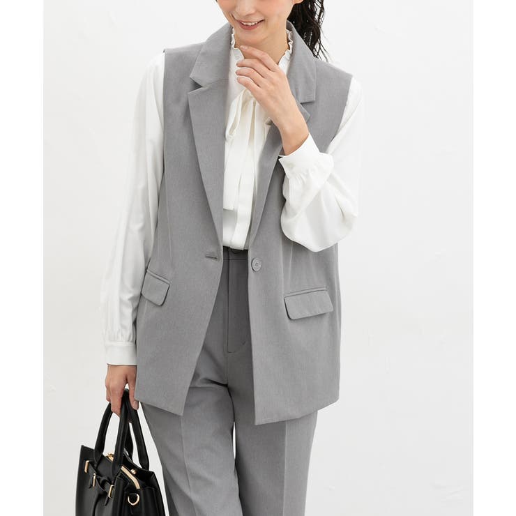 ライト杢グレー | アウター ジレ セットアップ | Honeys