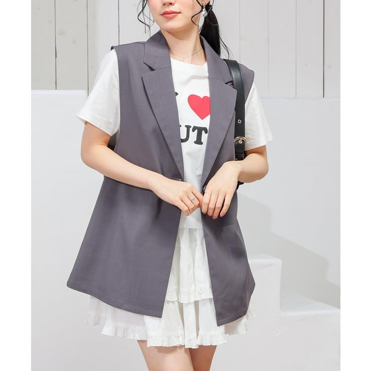 杢チャコール | アウター ベスト ジレ | Honeys