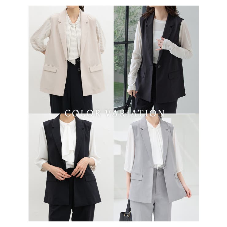 アウター ジレ ベスト | Honeys | 詳細画像3 