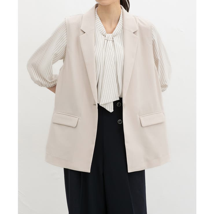 ライトグレージュ | アウター ジレ ベスト | Honeys