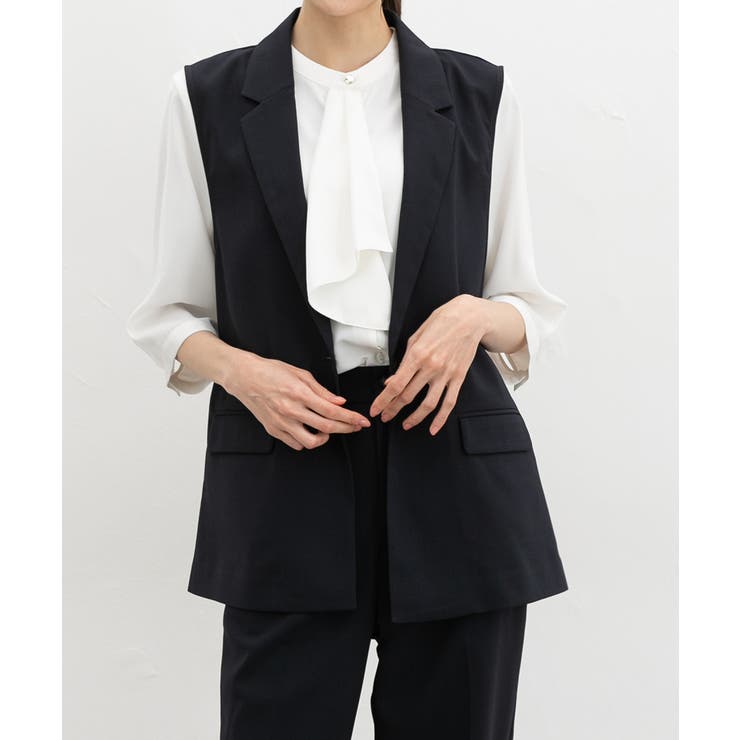 ネイビー | アウター ジレ ベスト | Honeys