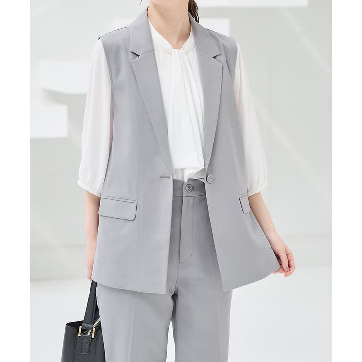 杢グレー | アウター ジレ ベスト | Honeys