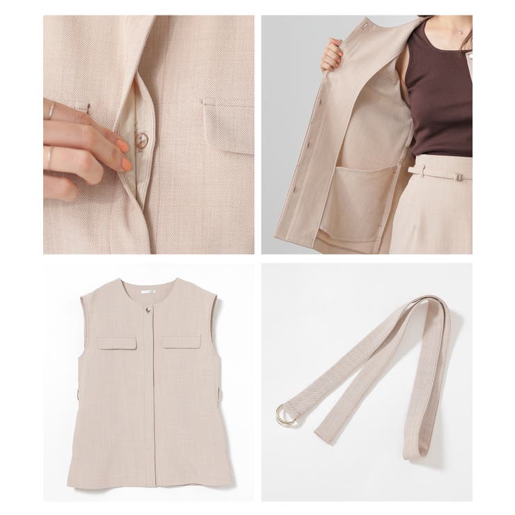 アウター ジレ ベスト | Honeys | 詳細画像16 