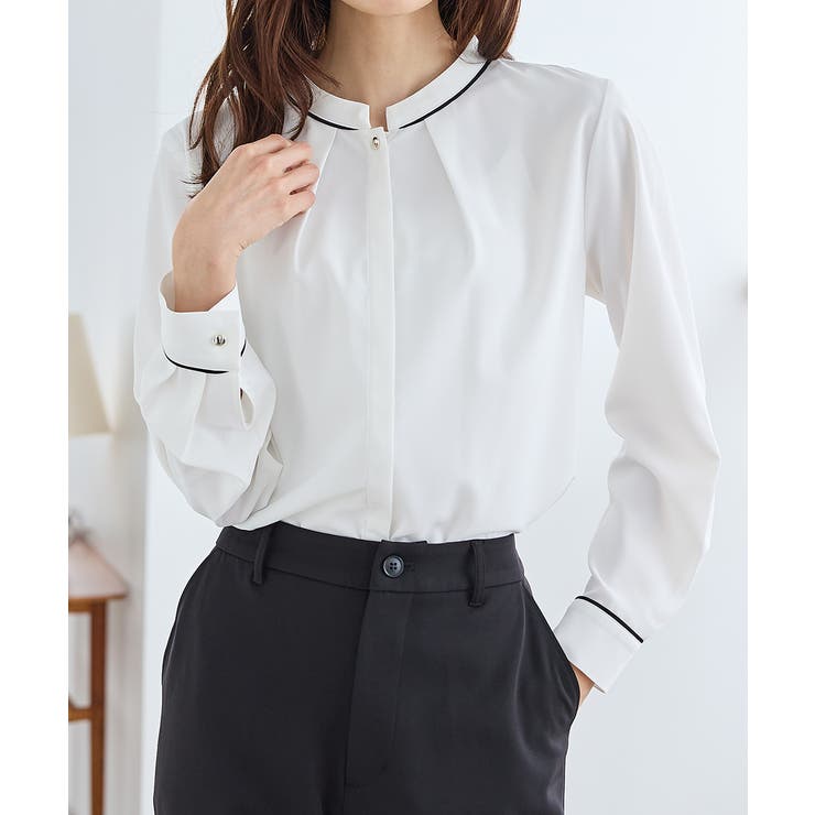 ホワイト | トップス ブラウス 長袖 | Honeys