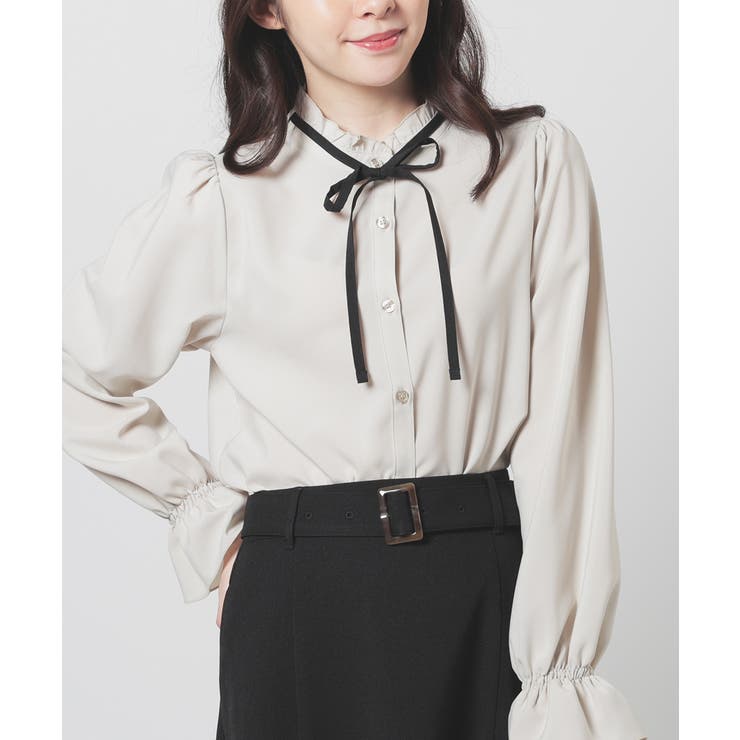 グレージュ | トップス ブラウス 長袖 | Honeys