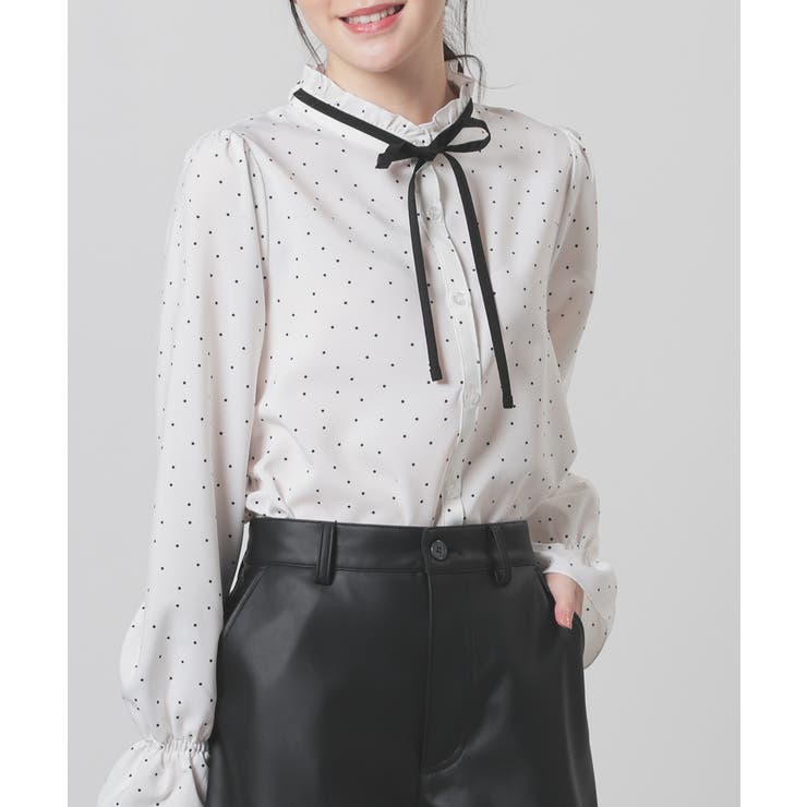 オフ水玉 | トップス ブラウス 長袖 | Honeys