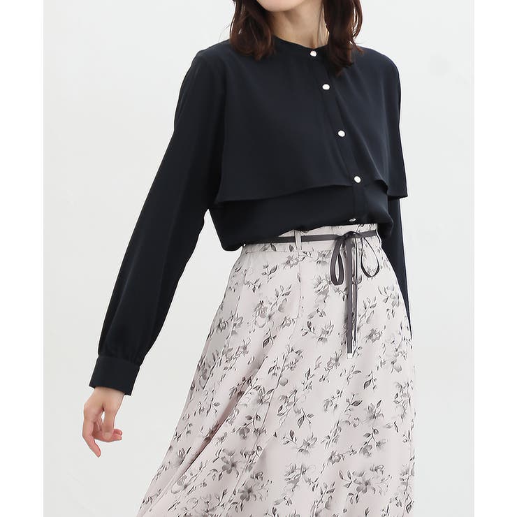 ネイビー | トップス ブラウス 長袖 | Honeys