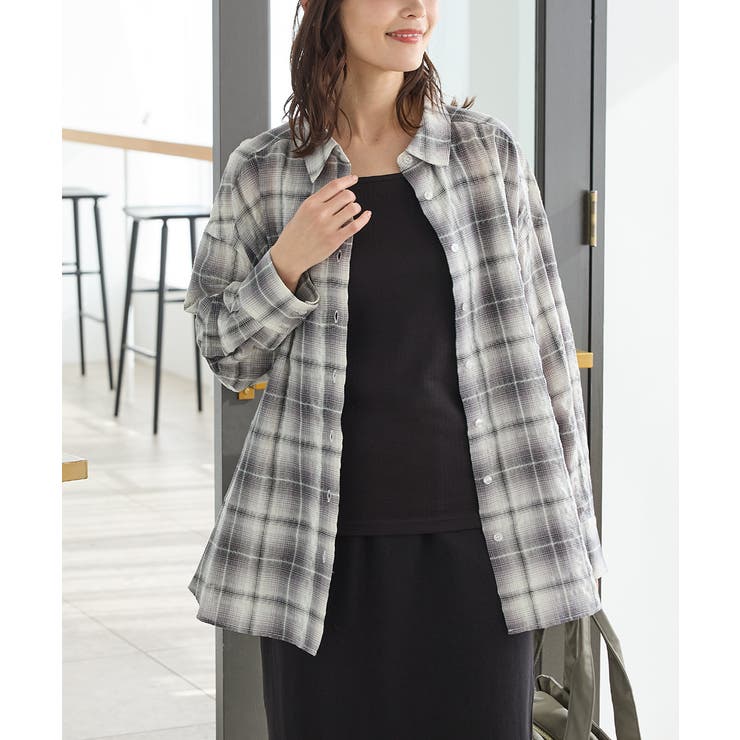 オフ×グレー | トップス シャツ チュニックシャツ | Honeys