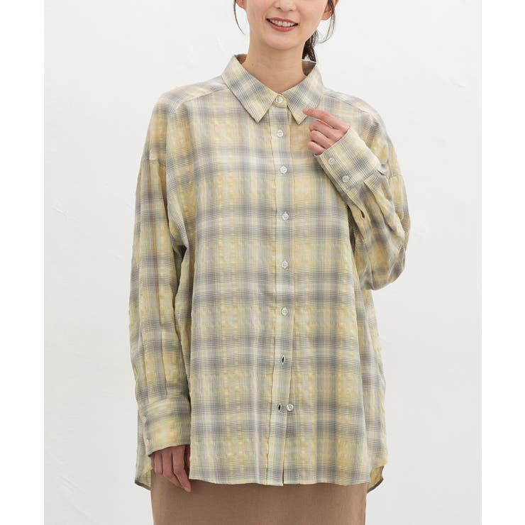 イエロー×オフ | トップス シャツ チュニックシャツ | Honeys