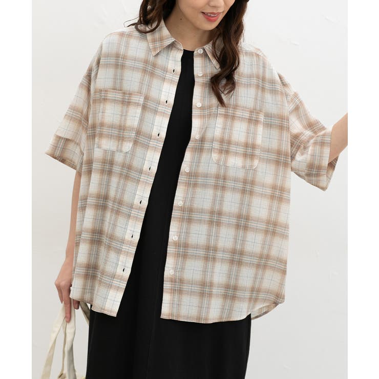 ベージュチェック | トップス シャツ ブラウス | Honeys