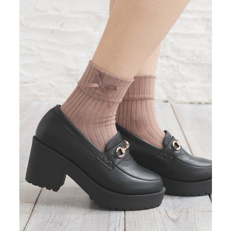 モカピンク | 靴下 ソックス クルー丈 | Honeys