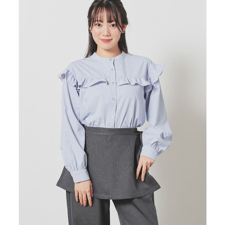 ブルーストライプ | トップス ブラウス 長袖 | Honeys