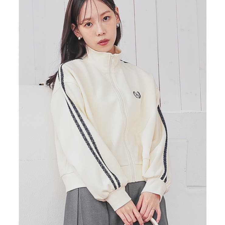 アイボリー | トップス トラックジャケット スウェット | Honeys
