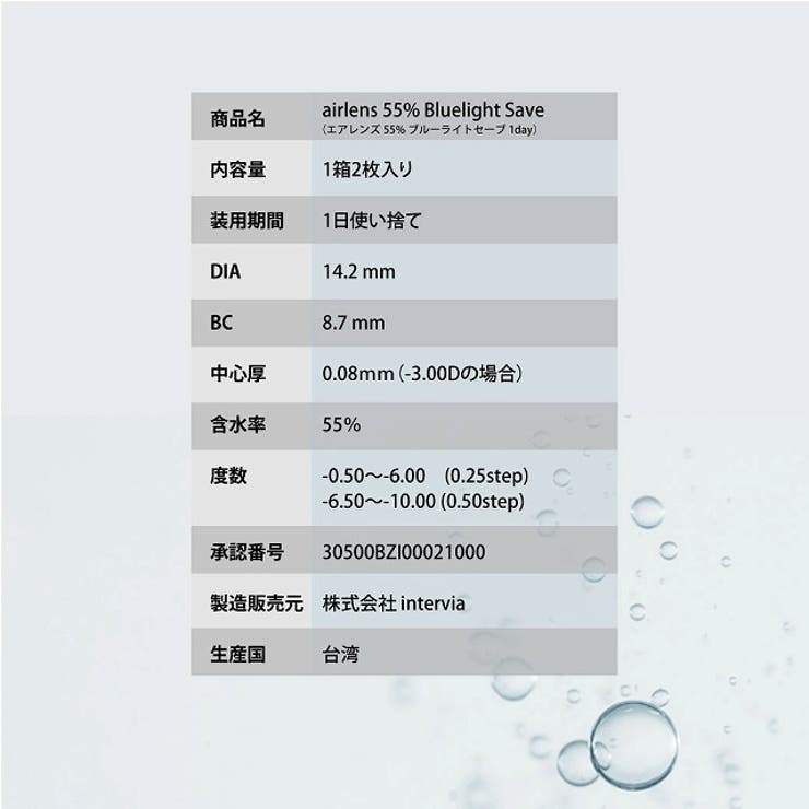 クリア コンタクト 1箱 2枚入 ブルーライト軽減 UVカット エアレンズ モイスチャーUV ブルーライト セーブ 1day 高含水