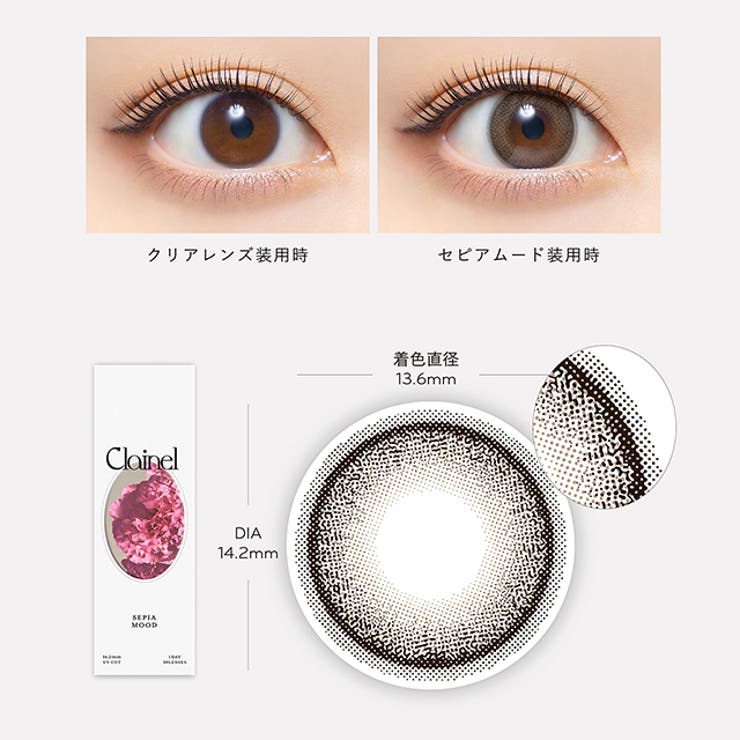 カラコン クレイネル ワンデー 1箱10枚入 度あり 度なし 14.2mm 小嶋陽菜 こじはる Clainel 1day UVカット 高含水 カラー コンタクト