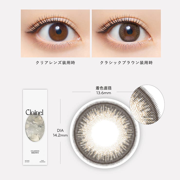 カラコン クレイネル ワンデー 1箱10枚入 度あり 度なし 14.2mm 小嶋陽菜 こじはる Clainel 1day UVカット 高含水 カラー コンタクト