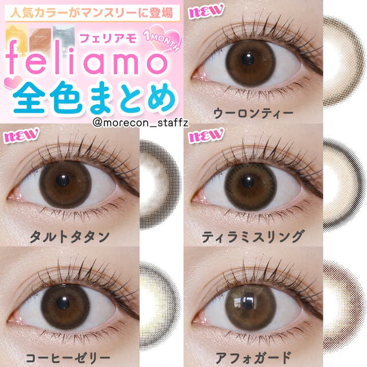 カラコン フェリアモマンスリー【1箱2枚入】度あり 度なし 14.2mm 白石麻衣 feliamo 1month 低含水 カラー コンタクト