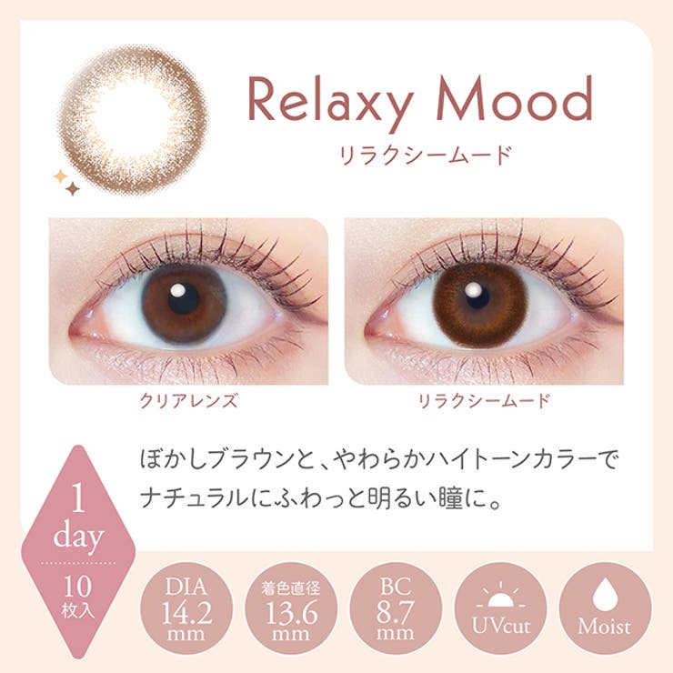 カラコン レリッシュ 【1箱10枚入】 度あり 度なし 14.0mm 14.2mm 14.5mm わかな ナチュラル1dayワンデー アイレ コンタクト UVカット