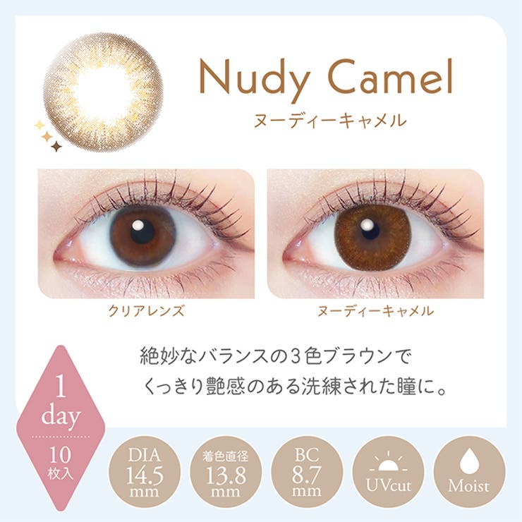 カラコン レリッシュ 【1箱10枚入】 度あり 度なし 14.0mm 14.2mm 14.5mm わかな ナチュラル1dayワンデー アイレ コンタクト UVカット