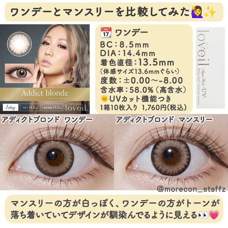 カラコン ラヴェール マンスリー【1箱2枚入】度あり 度なし 14.5mm 倖田來未 loveil 1month UVカット 低含水 カラー コンタクト