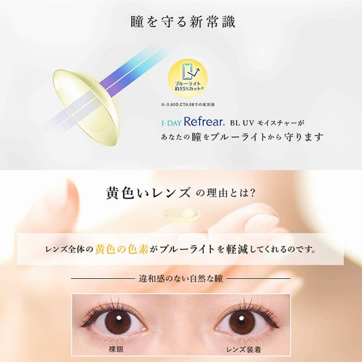 クリアワンデーリフレアBLUVモイスチャー【1箱30枚入り】度あり14.2mmRefrear杉野遥亮ブルーライトBlueLightカットUVカットモイスト1ヶ月1monthマンスリー高含水コンタクト