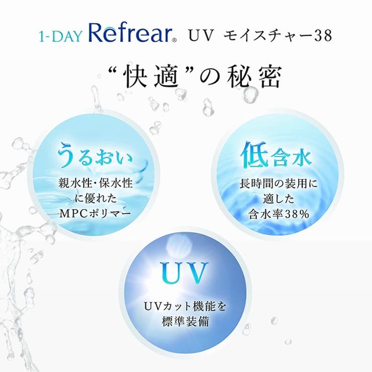 クリアワンデーリフレアUVモイスチャー38【1箱30枚入】度あり14.0mm杉野遥亮Refrear1dayUVカットコンタクト