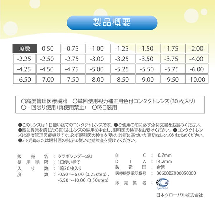 クリア ビタミンレンズ ワンデー【1箱30枚入】度あり 14.2mm VitaminLens 1day UVカット ビタミン配合 高含水 コンタクト