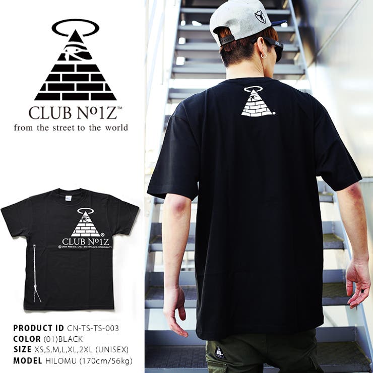 b系ヒップホップストリート系ファッションメンズレディースTシャツ【CN-TS-TS-003】≪ICONDEATHPYRAMIDTEE≫CLUBNO1Zクラブノイズ半袖クルーネックピラミッドブランドロゴXSSMLXL2XL大きいサイズあり黒正規品02P23Aug15