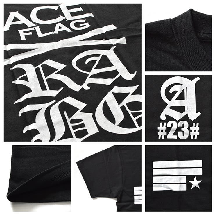 b系ヒップホップストリート系ファッションメンズレディースTシャツ【AF-TS-TS-010】≪BACKBIGLOGOPRINTED≫ACEFLAGエースフラッグ半袖クルーネックモノトーン国旗胸プリントMLXL2XL3XL大きいサイズ白黒02P23Aug15【楽ギフ_包装】