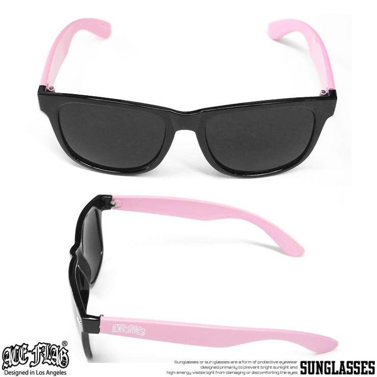 ACEFLAG限定限定ケース＆クロス付き！ACEFLAG【AF-SG-048】NEWSTYLESUNGLASSロゴプリント入りサングラス≪2トーンライトピンクテンプル×ブラックフレーム×ブラックグラス≫HIPHOPB系◆◆◆sale◆02P23Aug15【楽ギフ_包装】