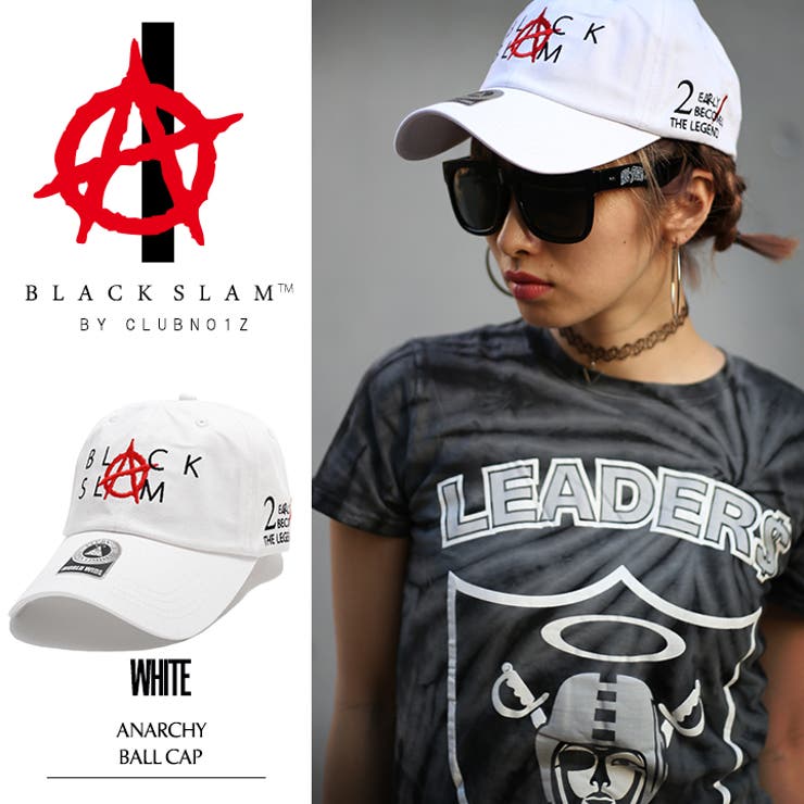 b系ヒップホップストリート系ファッションメンズレディースキャップ【BS-CA-SB-001】ブラックスラムBLACKSLAMクラブノイズCLUBNO1ZアナーキーAnarchy定番ロゴCAPベースボールボールキャップカーブキャップ白正規品P06May16