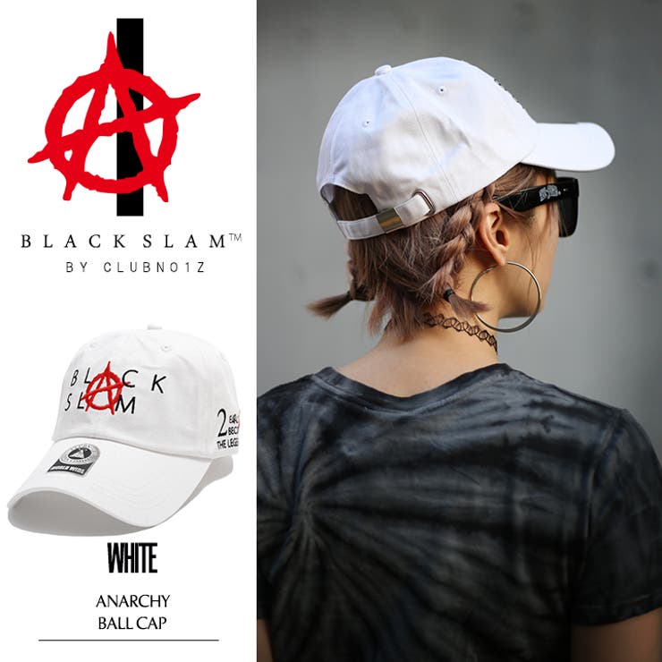 b系ヒップホップストリート系ファッションメンズレディースキャップ【BS-CA-SB-001】ブラックスラムBLACKSLAMクラブノイズCLUBNO1ZアナーキーAnarchy定番ロゴCAPベースボールボールキャップカーブキャップ白正規品P06May16