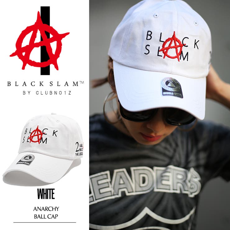 b系ヒップホップストリート系ファッションメンズレディースキャップ【BS-CA-SB-001】ブラックスラムBLACKSLAMクラブノイズCLUBNO1ZアナーキーAnarchy定番ロゴCAPベースボールボールキャップカーブキャップ白正規品P06May16