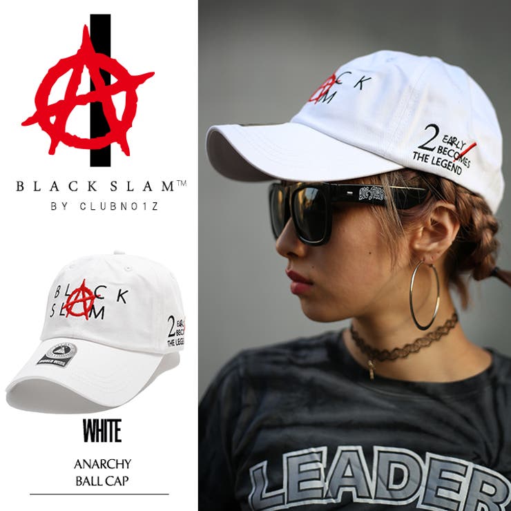 b系ヒップホップストリート系ファッションメンズレディースキャップ【BS-CA-SB-001】ブラックスラムBLACKSLAMクラブノイズCLUBNO1ZアナーキーAnarchy定番ロゴCAPベースボールボールキャップカーブキャップ白正規品P06May16