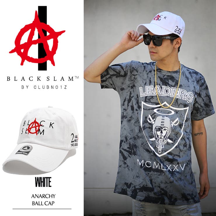b系ヒップホップストリート系ファッションメンズレディースキャップ【BS-CA-SB-001】ブラックスラムBLACKSLAMクラブノイズCLUBNO1ZアナーキーAnarchy定番ロゴCAPベースボールボールキャップカーブキャップ白正規品P06May16