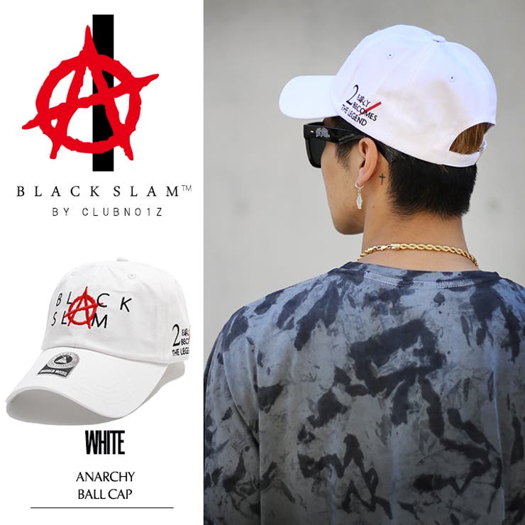 b系ヒップホップストリート系ファッションメンズレディースキャップ【BS-CA-SB-001】ブラックスラムBLACKSLAMクラブノイズCLUBNO1ZアナーキーAnarchy定番ロゴCAPベースボールボールキャップカーブキャップ白正規品P06May16