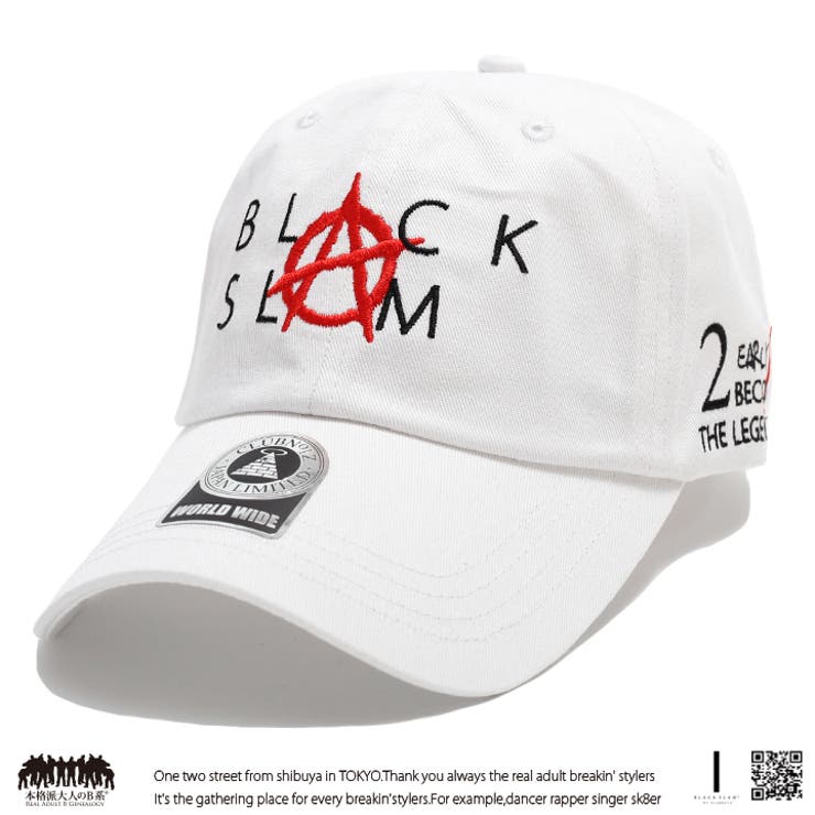 b系ヒップホップストリート系ファッションメンズレディースキャップ【BS-CA-SB-001】ブラックスラムBLACKSLAMクラブノイズCLUBNO1ZアナーキーAnarchy定番ロゴCAPベースボールボールキャップカーブキャップ白正規品P06May16