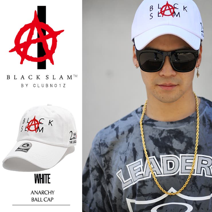 b系ヒップホップストリート系ファッションメンズレディースキャップ【BS-CA-SB-001】ブラックスラムBLACKSLAMクラブノイズCLUBNO1ZアナーキーAnarchy定番ロゴCAPベースボールボールキャップカーブキャップ白正規品P06May16