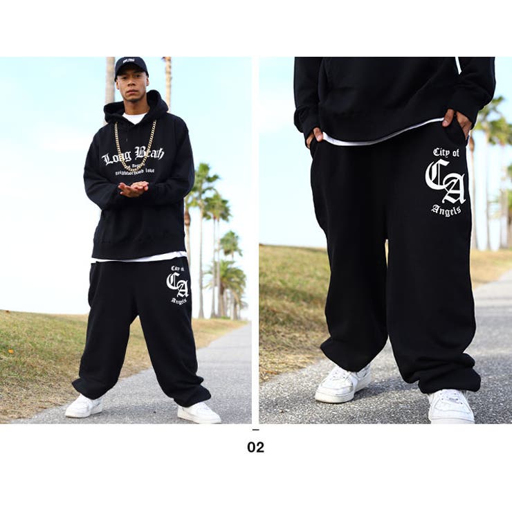 ACEFLAG(エースフラッグ)のスウェットパンツ(裏パイル・イージーロングパンツ)モデル着用画像3