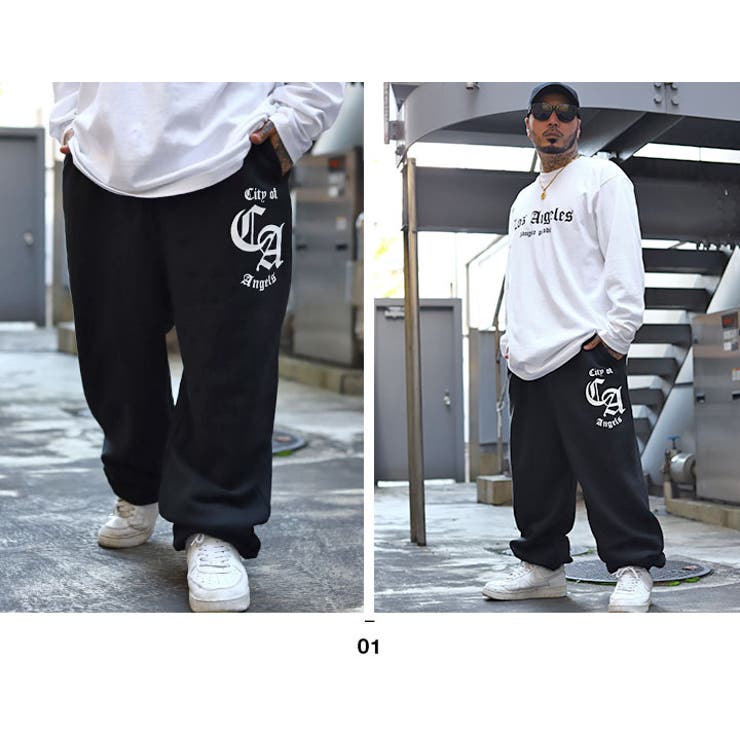 ACEFLAG(エースフラッグ)のスウェットパンツ(裏パイル・イージーロングパンツ)モデル着用画像4