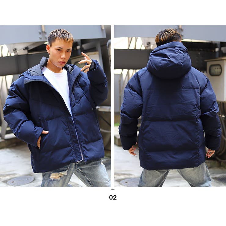 25％OFF】 mocomoco＊FILAフィラ＊フィラネイビー 上質中綿ジャケットL 